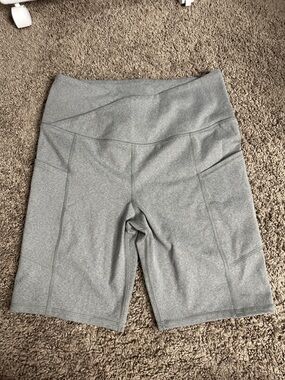 Earth Yoga Heather Gray High-Waist Bike Shorts
